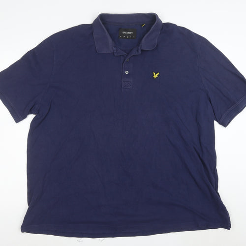 Lyle & Scott Men's Blue 3XL Cotton Short Sleeve Polo Shirt