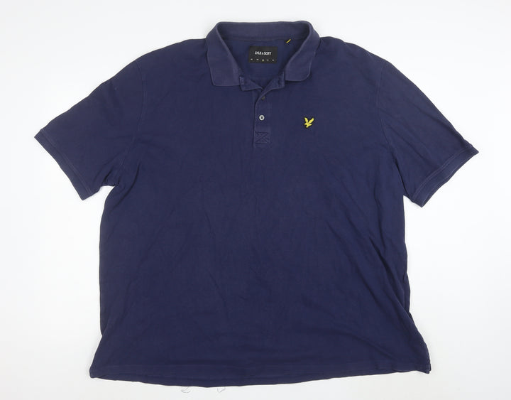 Lyle & Scott Men's Blue 3XL Cotton Short Sleeve Polo Shirt