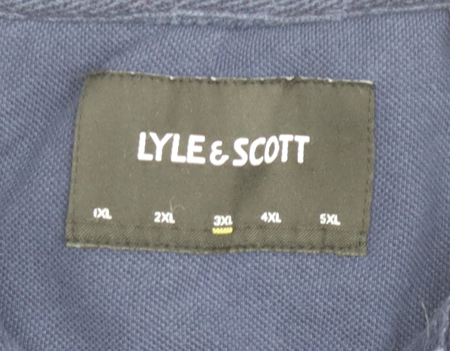 Lyle & Scott Men's Blue 3XL Cotton Short Sleeve Polo Shirt