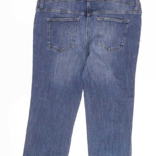 Next Maternity Women's Blue Straight Leg Jeans Size 16 High Rise Stretch