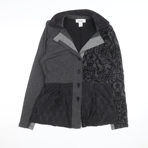Linea Tesini Women's Grey Collared Button Cardigan Size 12
