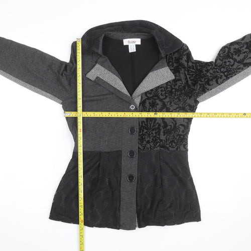 Linea Tesini Women's Grey Collared Button Cardigan Size 12