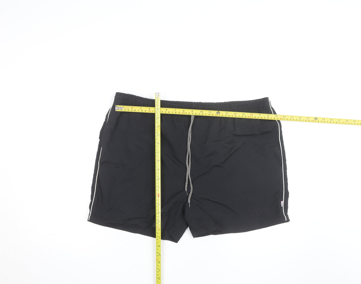 US Polo Assn Men's Black L Swim Shorts Nylon Quick Dry Lined