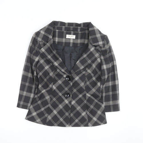 Kaliko Women Black Check Single-Breasted Blazer Size 10