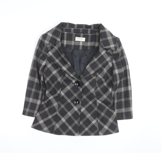 Kaliko Women Black Check Single-Breasted Blazer Size 10