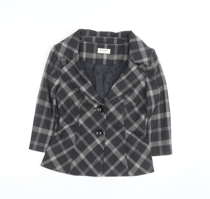 Kaliko Women Black Check Single-Breasted Blazer Size 10