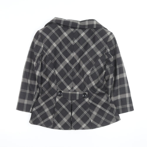 Kaliko Women Black Check Single-Breasted Blazer Size 10