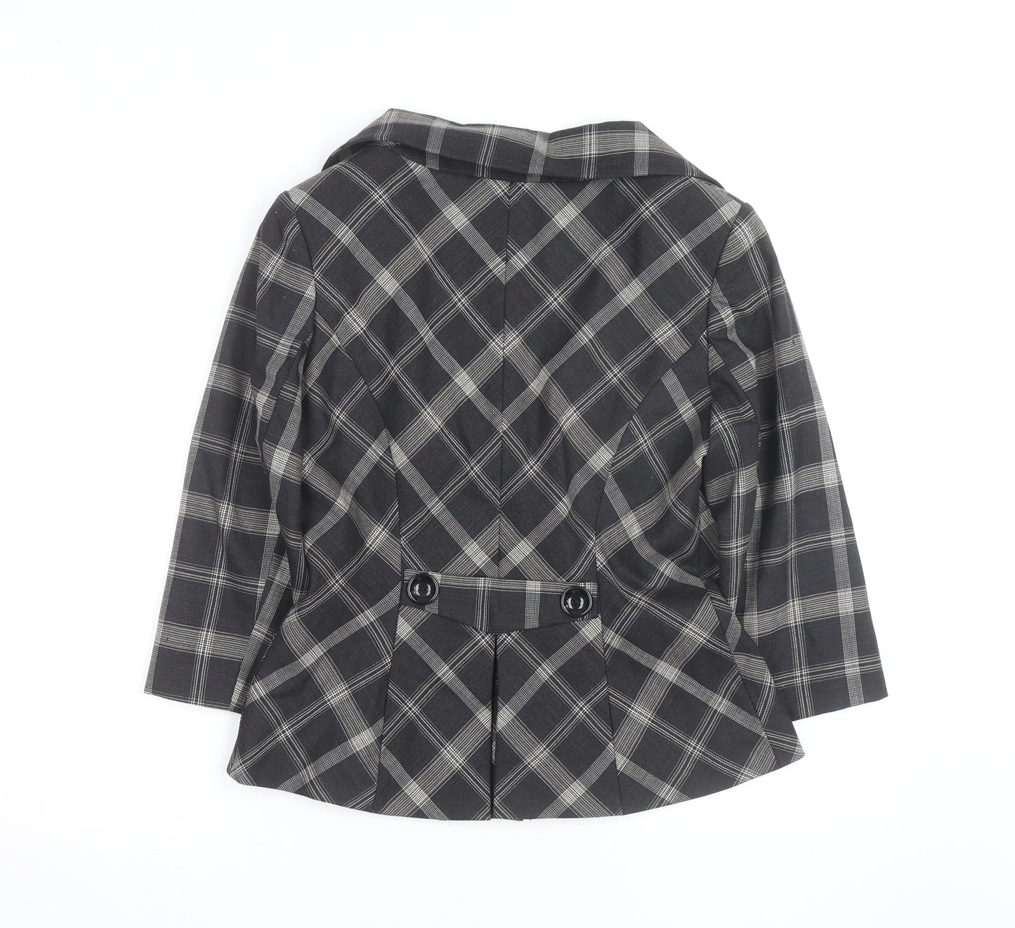 Kaliko Women Black Check Single-Breasted Blazer Size 10