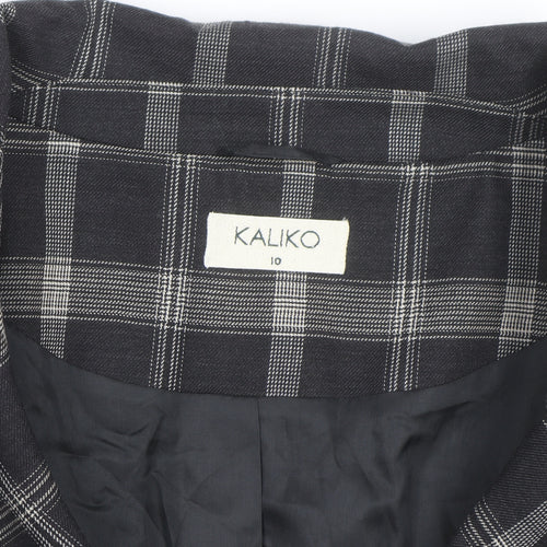 Kaliko Women Black Check Single-Breasted Blazer Size 10