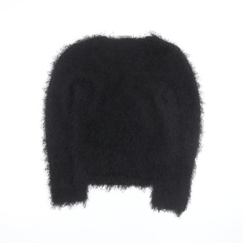 New Look Women’s Black Fluffy Knit Pullover Jumper Size S