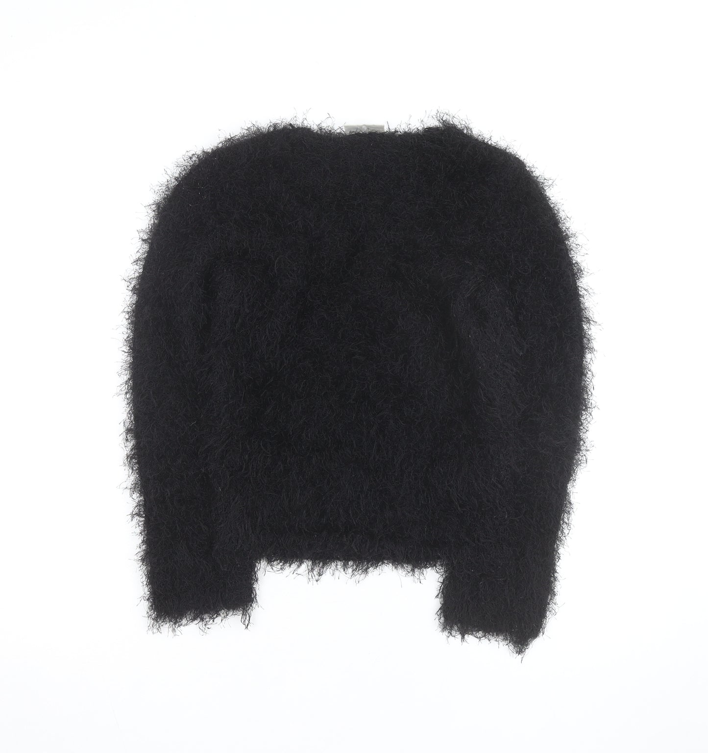 New Look Women’s Black Fluffy Knit Pullover Jumper Size S