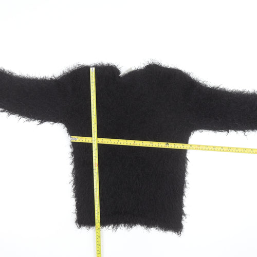New Look Women’s Black Fluffy Knit Pullover Jumper Size S