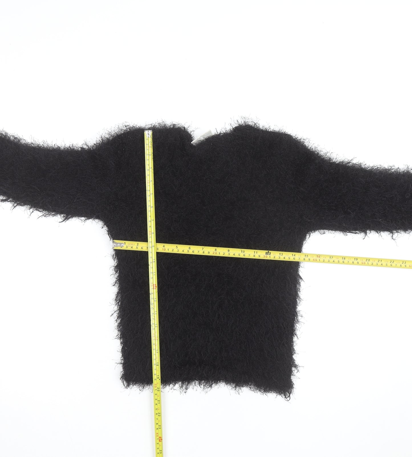 New Look Women’s Black Fluffy Knit Pullover Jumper Size S