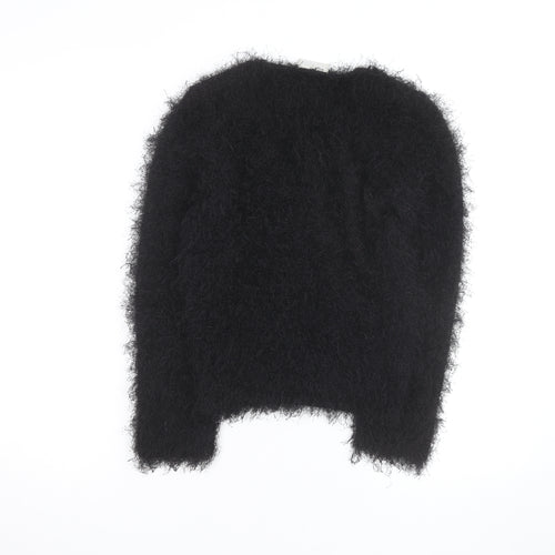 New Look Women’s Black Fluffy Knit Pullover Jumper Size S