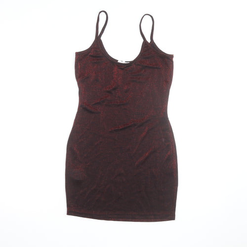 Mistress Rocks Women’s Red Glitter Slip Mini Dress Size S Partywear