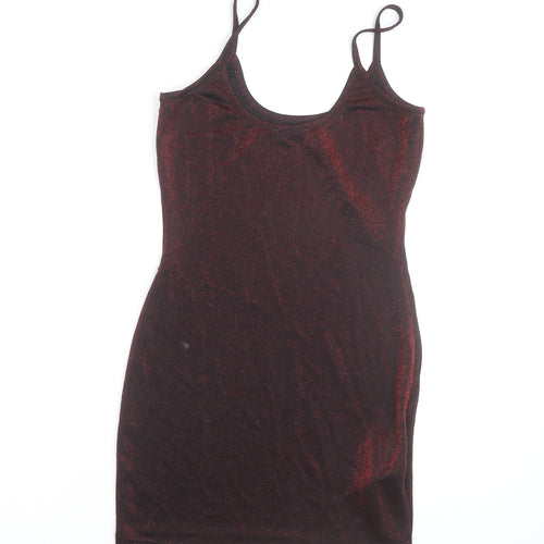 Mistress Rocks Women’s Red Glitter Slip Mini Dress Size S Partywear