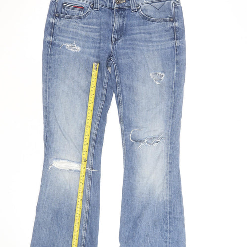 Tommy Hilfiger Men Blue 28x30 Bootcut Distressed Denim Jeans