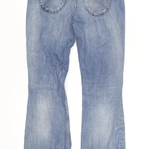 Tommy Hilfiger Men Blue 28x30 Bootcut Distressed Denim Jeans