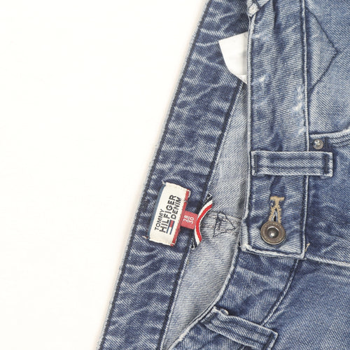 Tommy Hilfiger Men Blue 28x30 Bootcut Distressed Denim Jeans