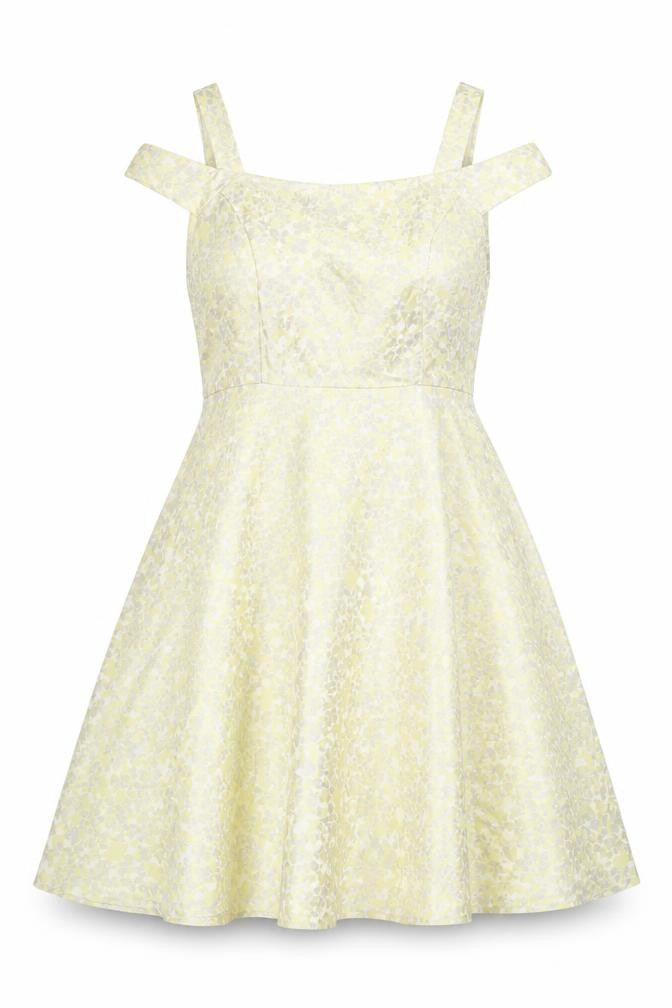 Collection London Women’s Yellow Floral Fit & Flare Dress Size 12