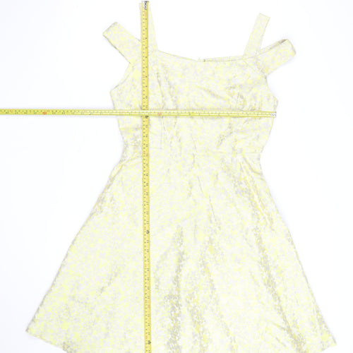 Collection London Women’s Yellow Floral Fit & Flare Dress Size 12