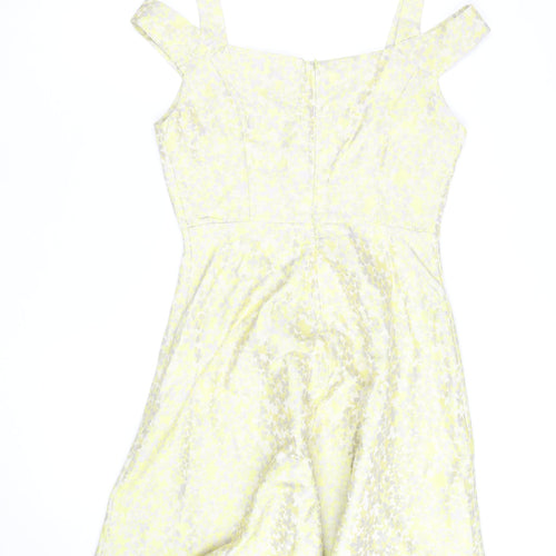 Collection London Women’s Yellow Floral Fit & Flare Dress Size 12
