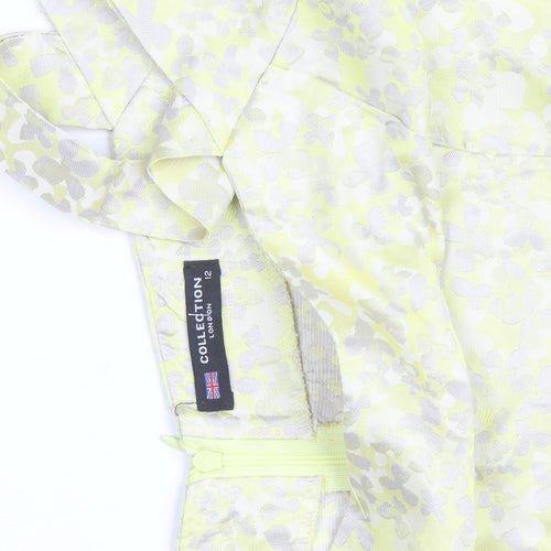 Collection London Women’s Yellow Floral Fit & Flare Dress Size 12