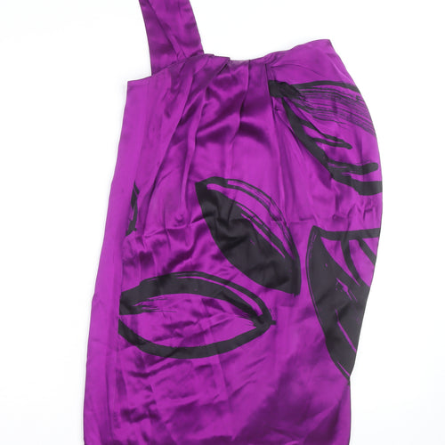 Oasis Women’s Purple One Shoulder Satin Cocktail Dress Size 8