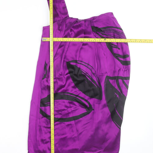 Oasis Women’s Purple One Shoulder Satin Cocktail Dress Size 8