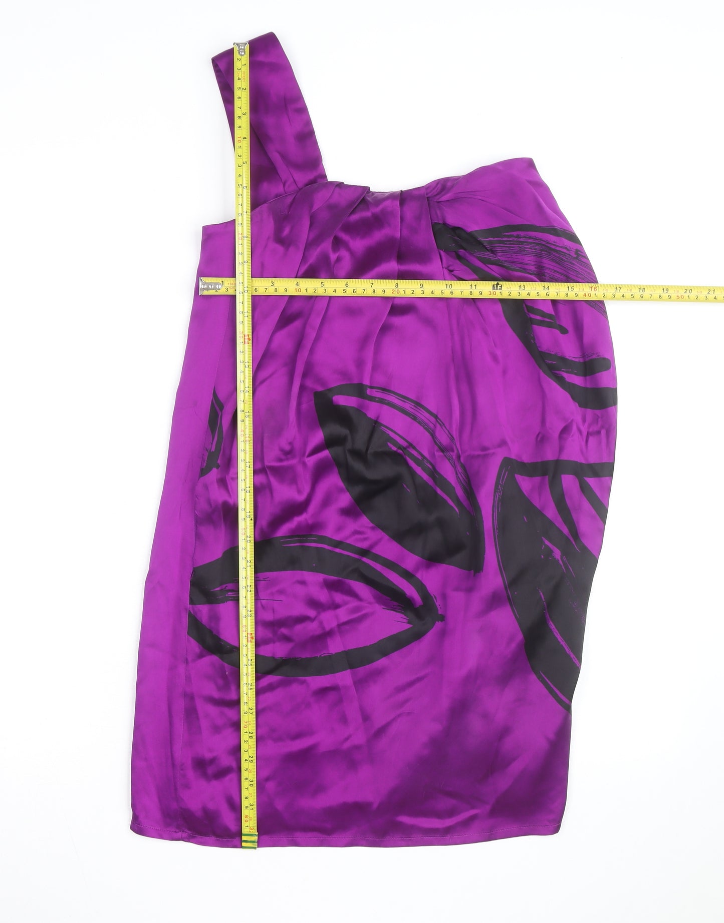 Oasis Women’s Purple One Shoulder Satin Cocktail Dress Size 8