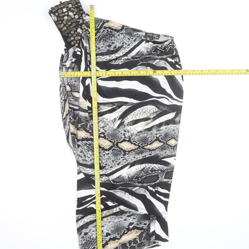 Ko-Tee Women’s Multicoloured Animal Print One Shoulder Bodycon Dress Size M