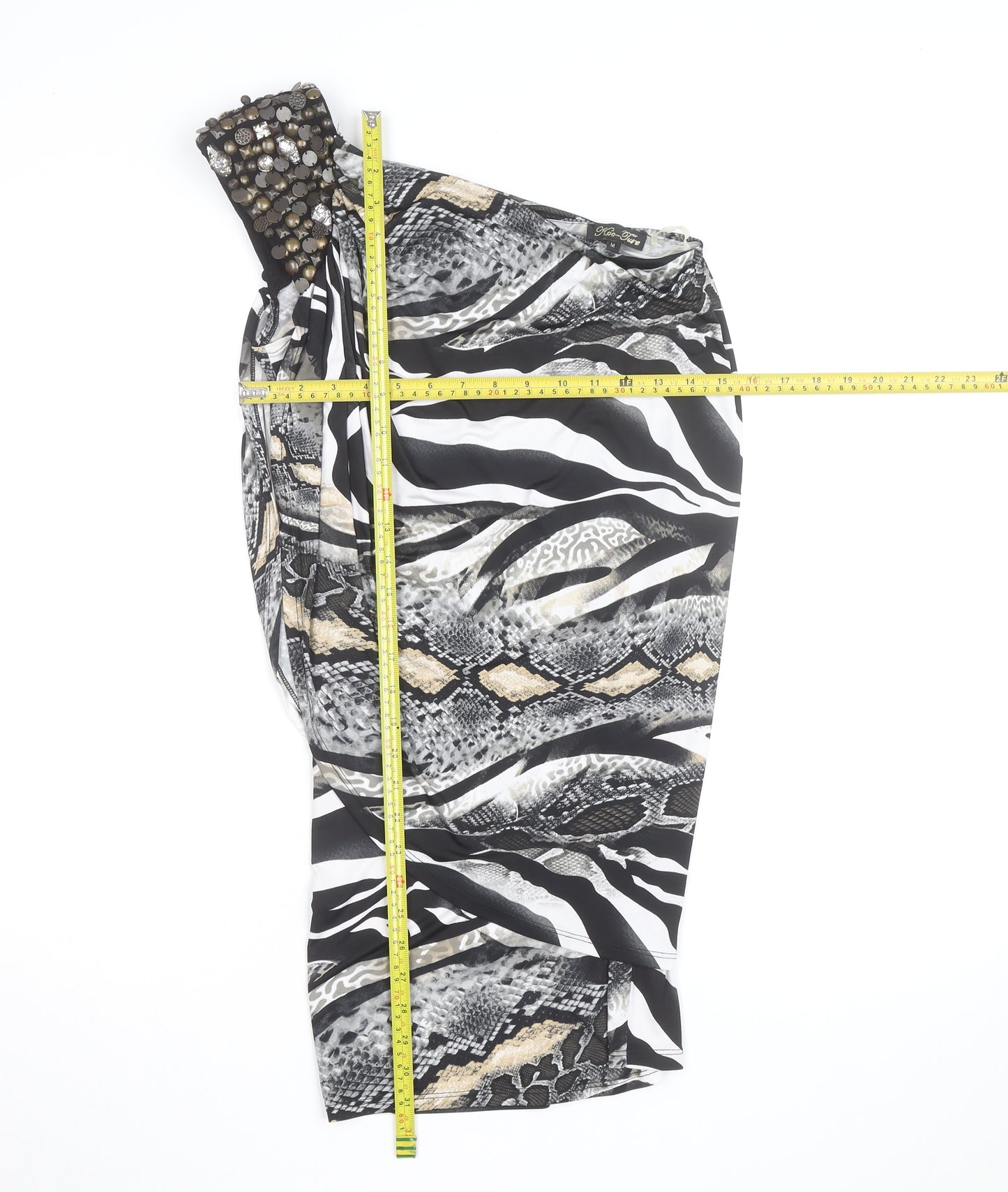 Ko-Tee Women’s Multicoloured Animal Print One Shoulder Bodycon Dress Size M