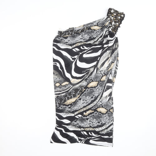 Ko-Tee Women’s Multicoloured Animal Print One Shoulder Bodycon Dress Size M