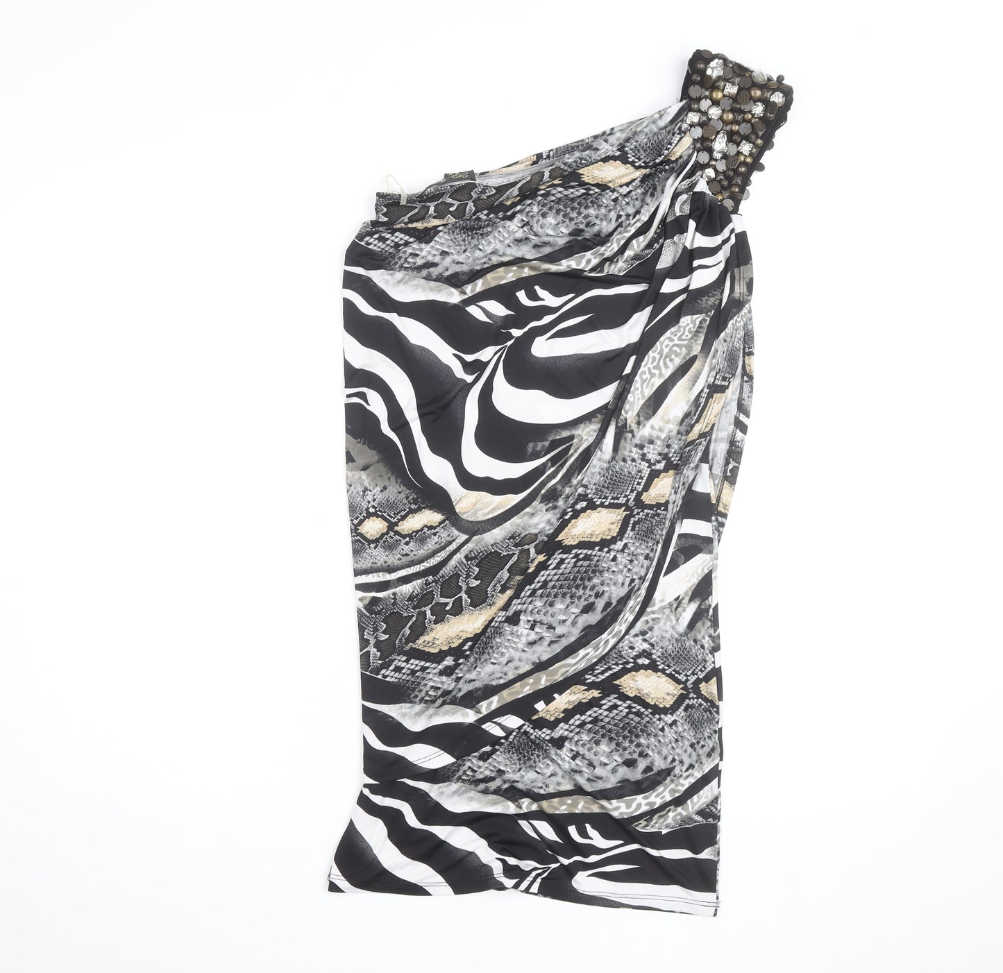 Ko-Tee Women’s Multicoloured Animal Print One Shoulder Bodycon Dress Size M