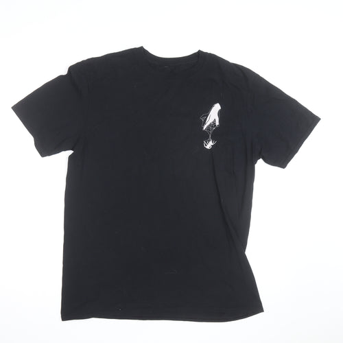 Lonely Souls Club Men's Black Graphic Gothic Cotton L T-Shirt