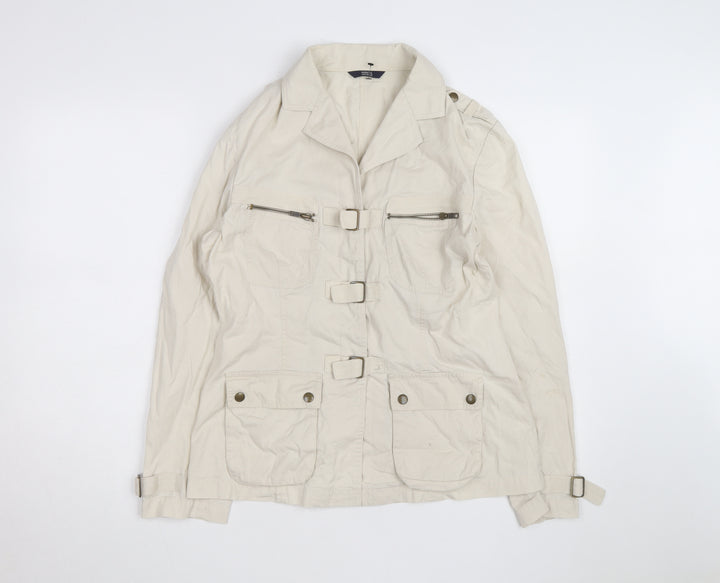 Marks and Spencer Women's Beige Military Style Jacket Size 12