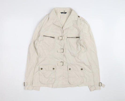 Marks and Spencer Women's Beige Military Style Jacket Size 12