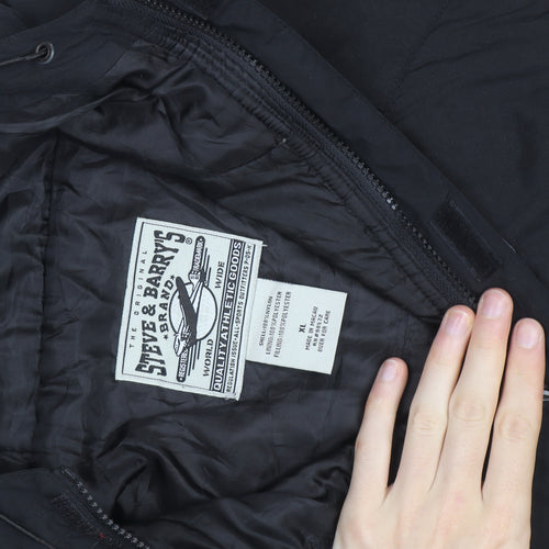 Steve & Barry’s Men’s Black XL Hooded Parka Jacket Polyester