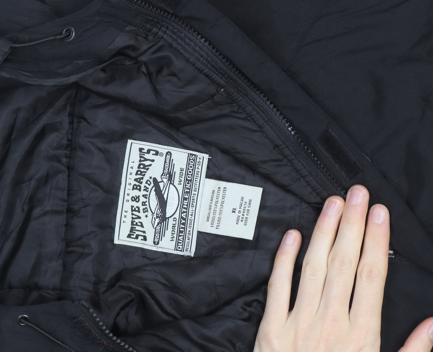 Steve & Barry’s Men’s Black XL Hooded Parka Jacket Polyester