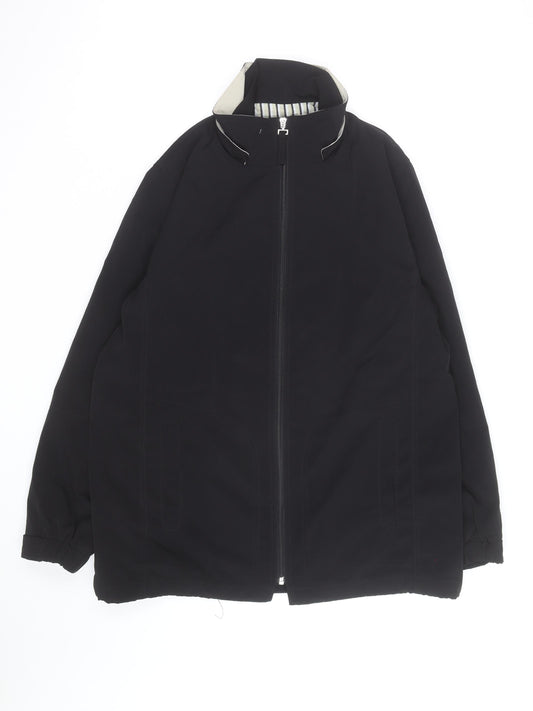 Liz Claiborne Men's Black Softshell Full Zip Mid-Length Jacket S
