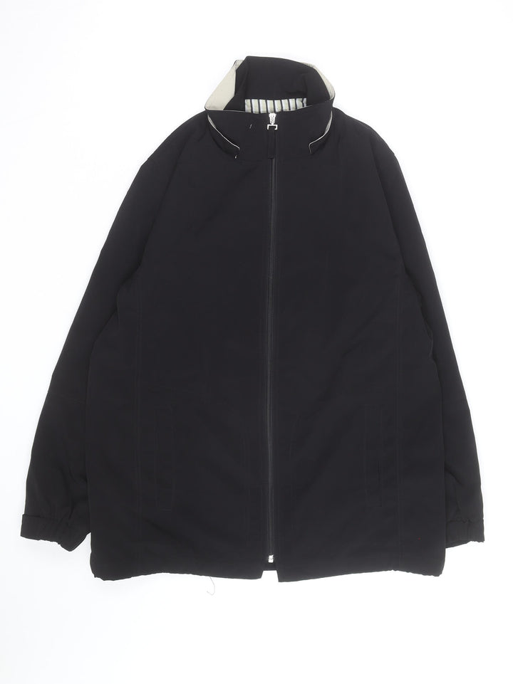 Liz Claiborne Men's Black Softshell Full Zip Mid-Length Jacket S