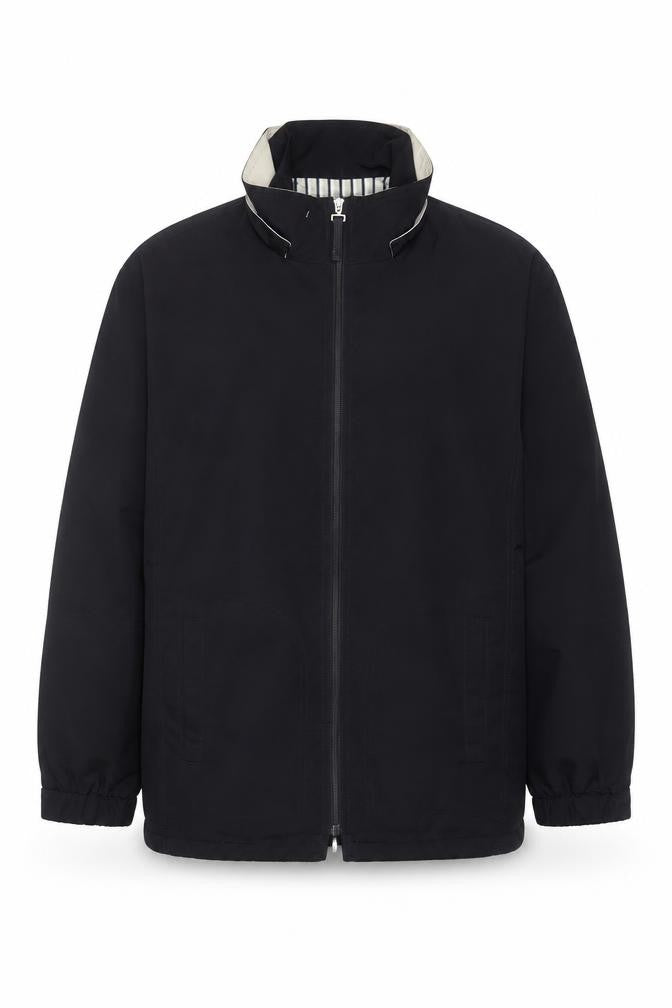 Front view of Liz Claiborne Men's Black Softshell Full Zip Mid-Length Jacket S