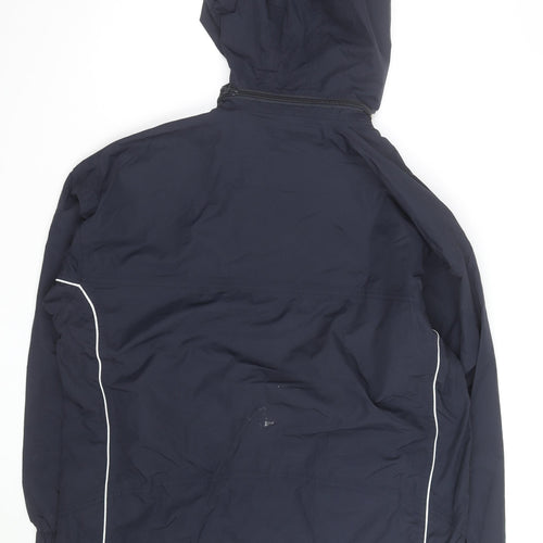Landmark Men's Blue Hooded Parka Jacket Size L Water Resistant