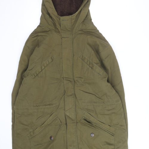 These Glory Days Men's Green Hooded Parka Jacket M Cotton Lined