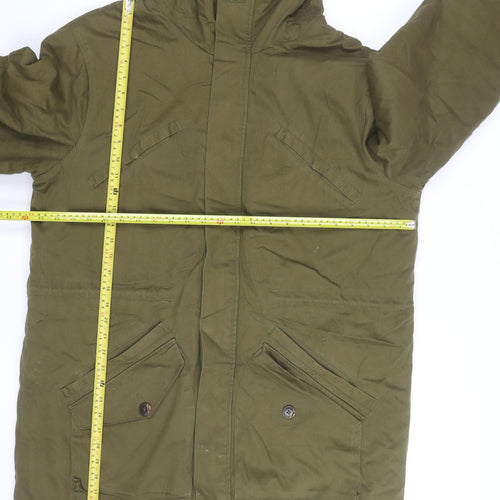 These Glory Days Men's Green Hooded Parka Jacket M Cotton Lined