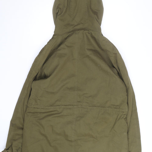 These Glory Days Men's Green Hooded Parka Jacket M Cotton Lined