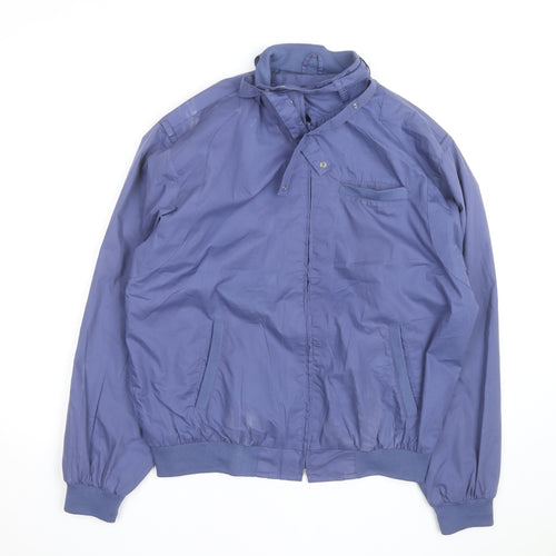 Haband Men's Blue Bomber Jacket M Polyester Cotton Casual