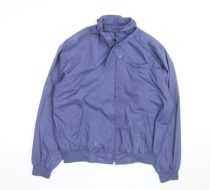 Haband Men's Blue Bomber Jacket M Polyester Cotton Casual