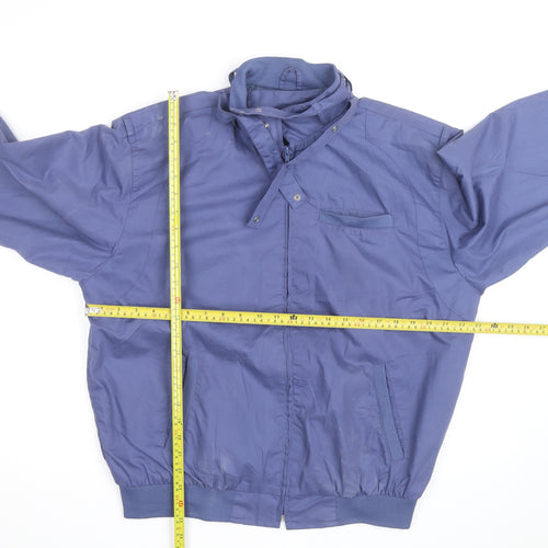 Haband Men's Blue Bomber Jacket M Polyester Cotton Casual