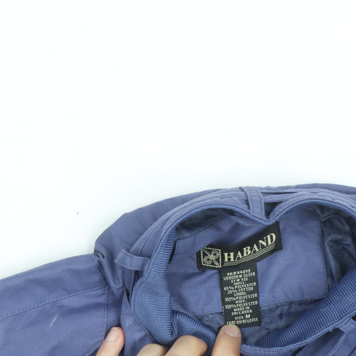 Haband Men's Blue Bomber Jacket M Polyester Cotton Casual